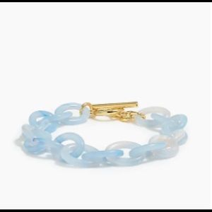 J Crew Factory Adjustable blue acetate link bracelet, NWT🏷